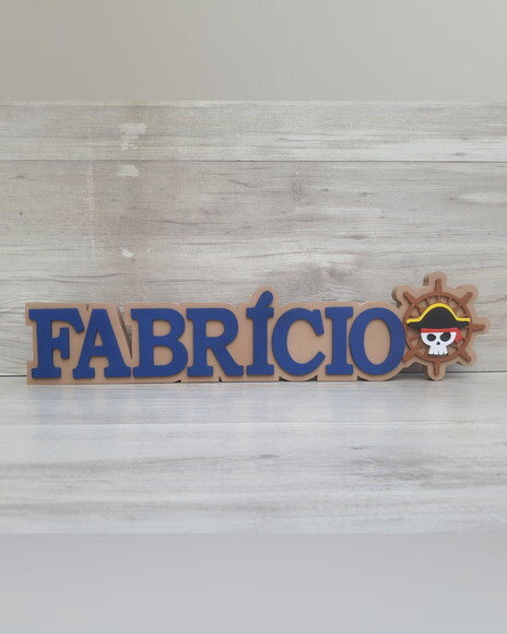 Nome em mdf - Peça de Mesa Tema Blox Fruits - Fabrício