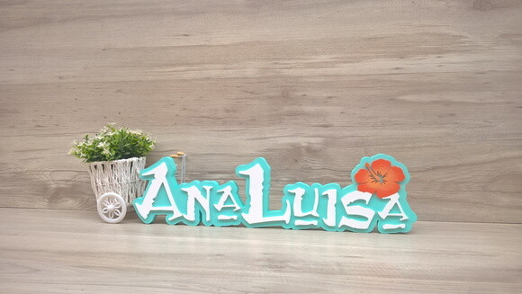 Nome em MDF - Peça de mesa Tema MOANA - Ana Luisa 12 cm