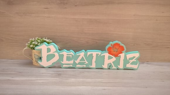 Nome em mdf - Peça de Mesa Tema Moana - Beatriz 15 cm