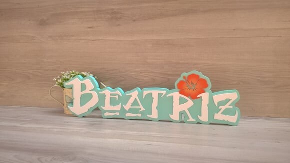 Nome em mdf - Peça de Mesa Tema Moana - Beatriz 15 cm