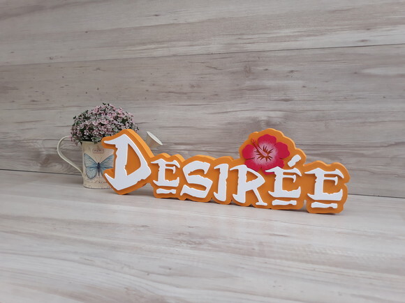Nome em MDF - Peça de mesa Tema MOANA - Desirée - 12 cm