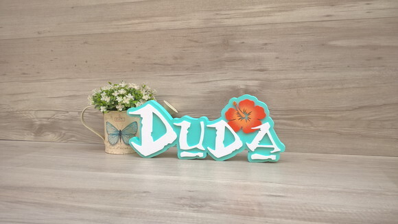 Nome em MDF - Peça de mesa Tema MOANA - Duda 12 cm