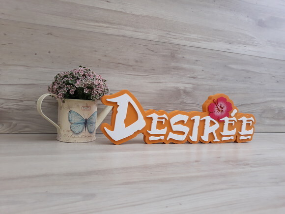 Nome em MDF - Peça de mesa Tema MOANA - Desirée - 12 cm