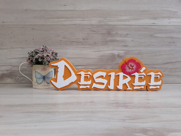 Nome em MDF - Peça de mesa Tema MOANA - Desirée - 12 cm