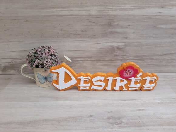 Nome em MDF - Peça de mesa Tema MOANA - Desirée - 12 cm