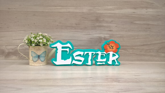 Nome em MDF - Peça de mesa Tema MOANA - Ester 12 cm