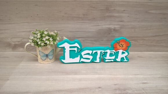 Nome em MDF - Peça de mesa Tema MOANA - Ester 12 cm