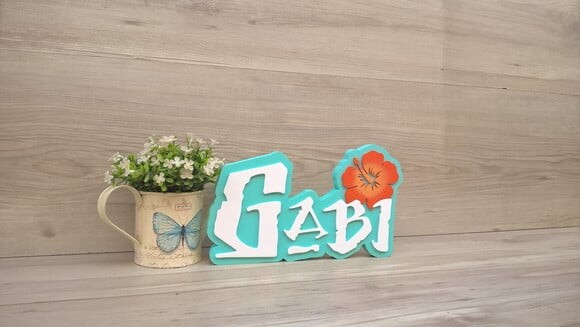Nome em MDF - Peça de mesa Tema MOANA - Gabi 15 cm