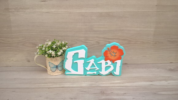 Nome em MDF - Peça de mesa Tema MOANA - Gabi 15 cm