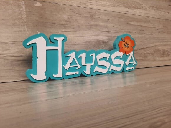 Nome em mdf - Peça de Mesa Tema Moana - Hayssa 15 cm