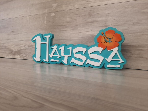 Nome em mdf - Peça de Mesa Tema Moana - Hayssa 15 cm