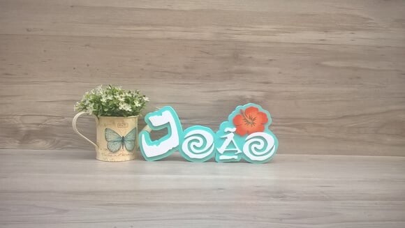Nome em MDF - Peça de mesa Tema MOANA - João 12 cm
