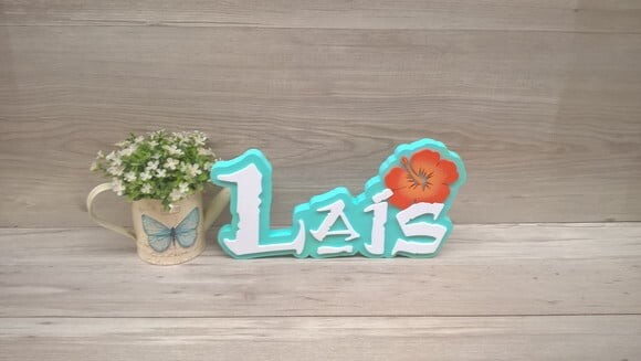 Nome em MDF - Peça de mesa Tema MOANA - Laís 15 cm