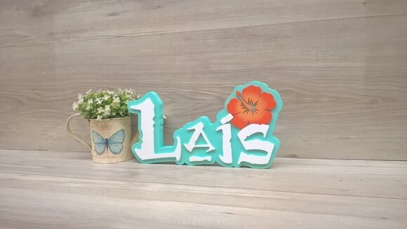 Nome em MDF - Peça de mesa Tema MOANA - Laís 15 cm