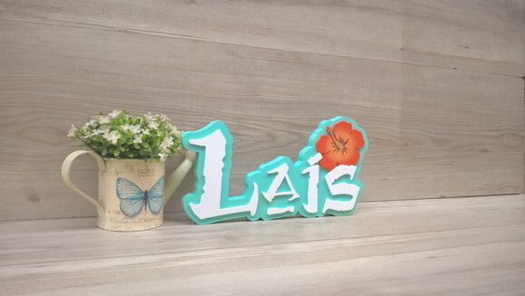 Nome em MDF - Peça de mesa Tema MOANA - Laís 15 cm