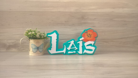 Nome em MDF - Peça de mesa Tema MOANA - Lais 15 cm