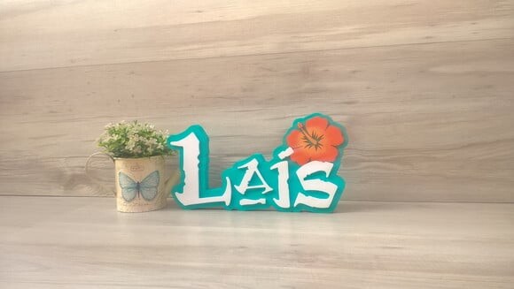 Nome em MDF - Peça de mesa Tema MOANA - Lais 15 cm