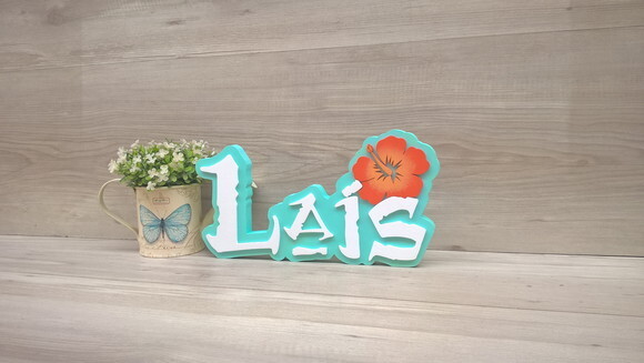 Nome em MDF - Peça de mesa Tema MOANA - Laís 15 cm
