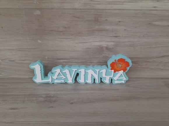 Nome Em Mdf - Peça De Mesa Tema Moana - Lavinya 12 Cm