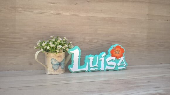 Nome em MDF - Peça de mesa Tema MOANA - Luísa 12 cm