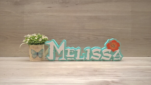 Nome em MDF - Peça de mesa Tema MOANA - Melissa 12 cm