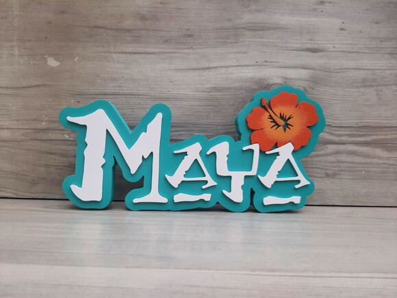 Nome em mdf - Peça de Mesa Tema Moana - Maya - 12 cm