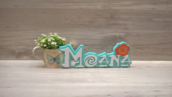 Nome em MDF - Peça de mesa Tema MOANA - Moana 12 cm