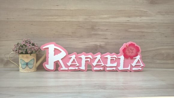 Nome em MDF - Peça de mesa Tema MOANA - Rafaela 15 cm