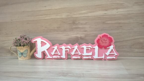 Nome em MDF - Peça de mesa Tema MOANA - Rafaela 15 cm