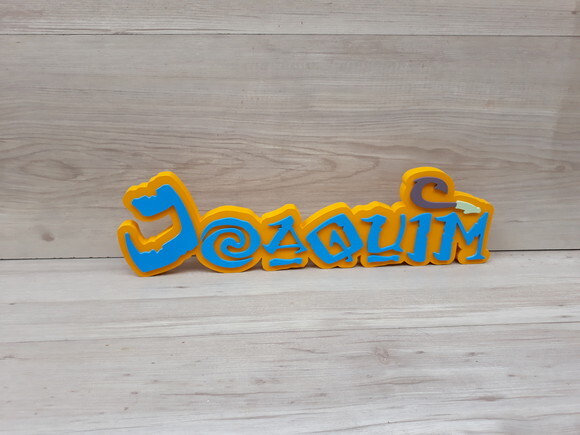 Nome em MDF - Peça de mesa Tema MOANA/ MAUI - Joaquim 12 cm