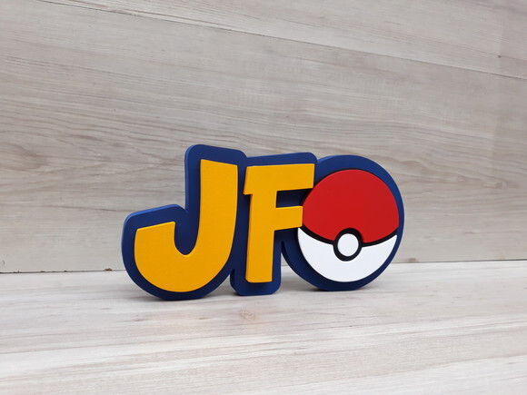 Nome em MDF - Peça de mesa Tema POKEMON - JF - 13 cm