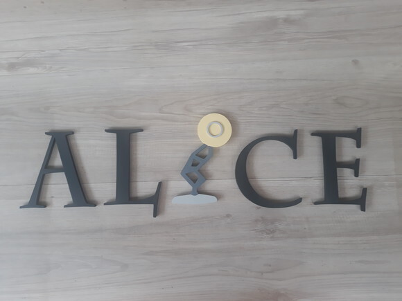 Nome em mdf de Parede PERSONALIZADO PIXAR - Alice - 20 cm