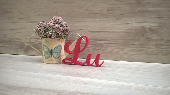 Nome Mesa em mdf - Linha as - Lu 10 cm