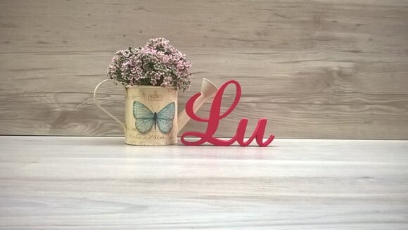 Nome Mesa em mdf - Linha as - Lu 10 cm