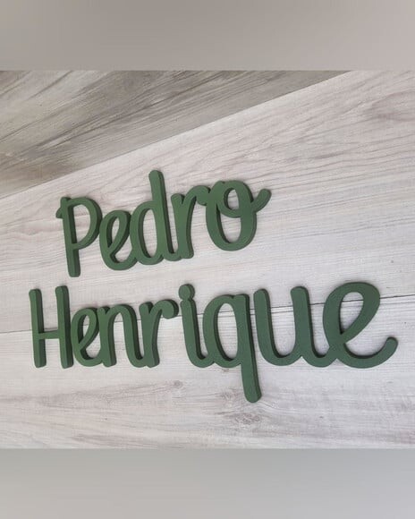 Nome Parede Personalizado em mdf - Pedro Henrique - Linha Ps