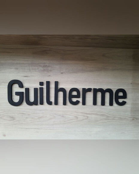 Nome Parede Personalizado em mdf Linha Bh - Guilherme 12 cm