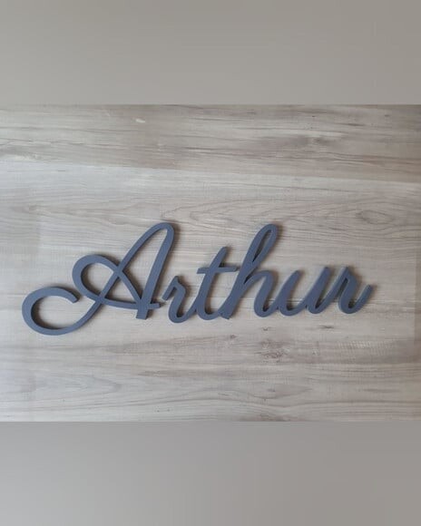 Nome Parede Personalizado em mdf Linha Par - Arthur 16,5 cm
