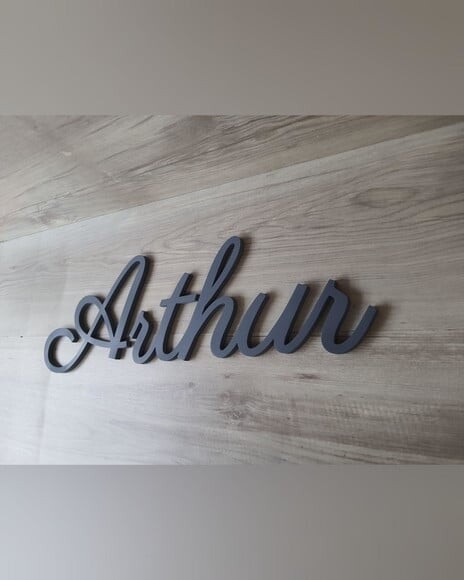 Nome Parede Personalizado em mdf Linha Par - Arthur 16,5 cm