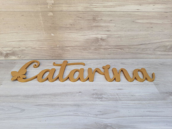Nome Parede Personalizado em mdf Linha Pnc - Catarina 17 cm