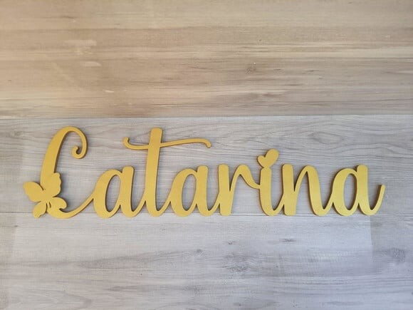 Nome Parede Personalizado em mdf Linha Pnc - Catarina 17 cm