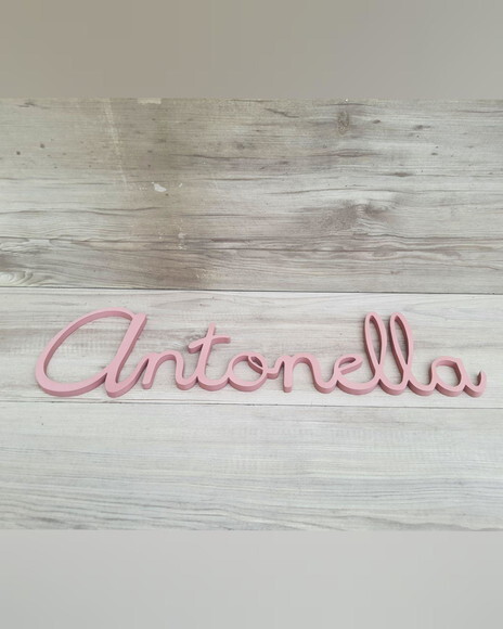 Nome Parede Personalizado em mdf Linha Th - Antonella 14 cm