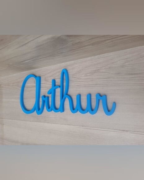 Nome Parede Personalizado em mdf Linha Th - Arthur - 14 cm
