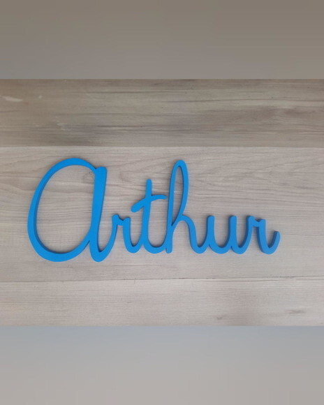 Nome Parede Personalizado em mdf Linha Th - Arthur - 14 cm