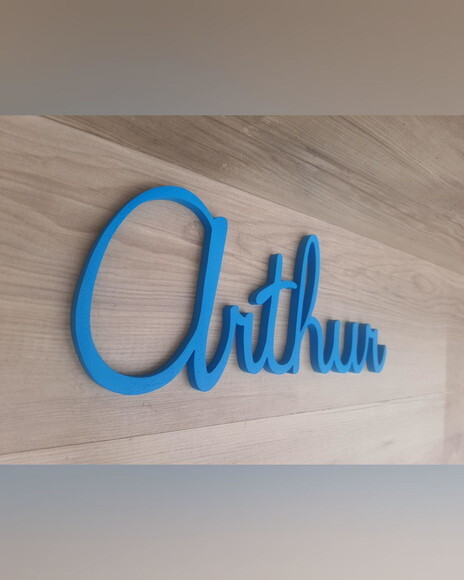 Nome Parede Personalizado em mdf Linha Th - Arthur - 14 cm