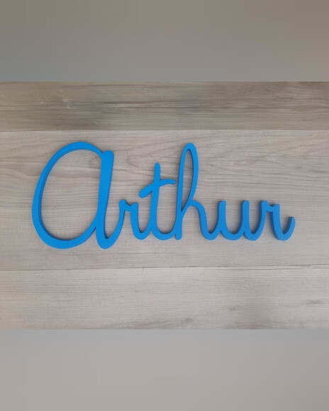 Nome Parede Personalizado em mdf Linha Th - Arthur - 14 cm
