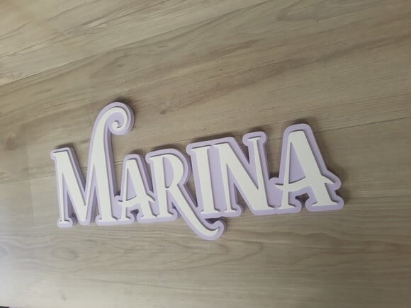 Nome Sobreposto de Parede Modelo Sereia - Marina - 18 cm