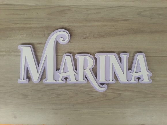 Nome Sobreposto de Parede Modelo Sereia - Marina - 18 cm