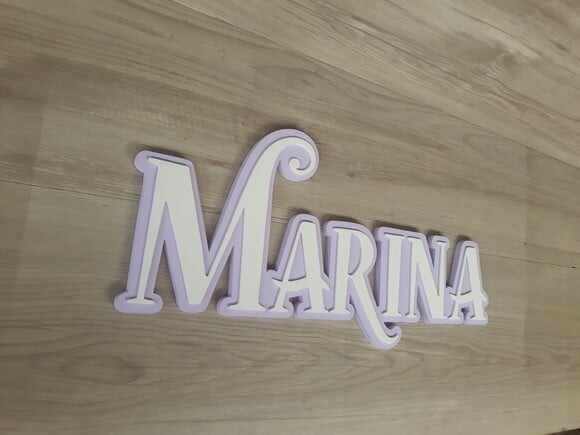 Nome Sobreposto de Parede Modelo Sereia - Marina - 18 cm