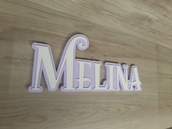 Nome Sobreposto de Parede Modelo Sereia - Melina - 15 cm