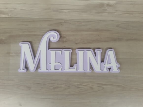 Nome Sobreposto de Parede Modelo Sereia - Melina - 15 cm